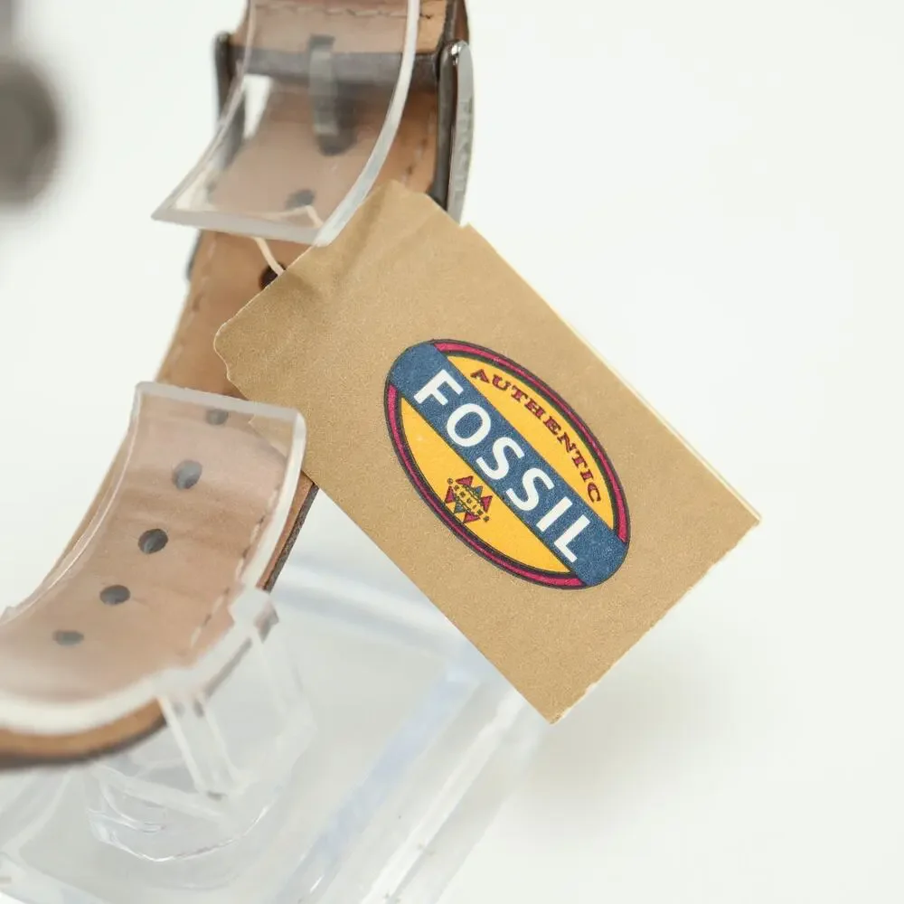 Fossil Decker 42mm Clear Chronograph Watch Gray Leather CH2842 NWT New Battery
